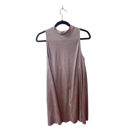 Amanda Uprichard Women's Sleeveless A-Line High Neck Mini Dress Tan Small - Picture 2 of 5